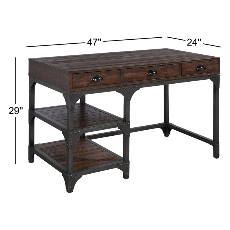 Killeen Rectangular Writing Desk, Antique Black