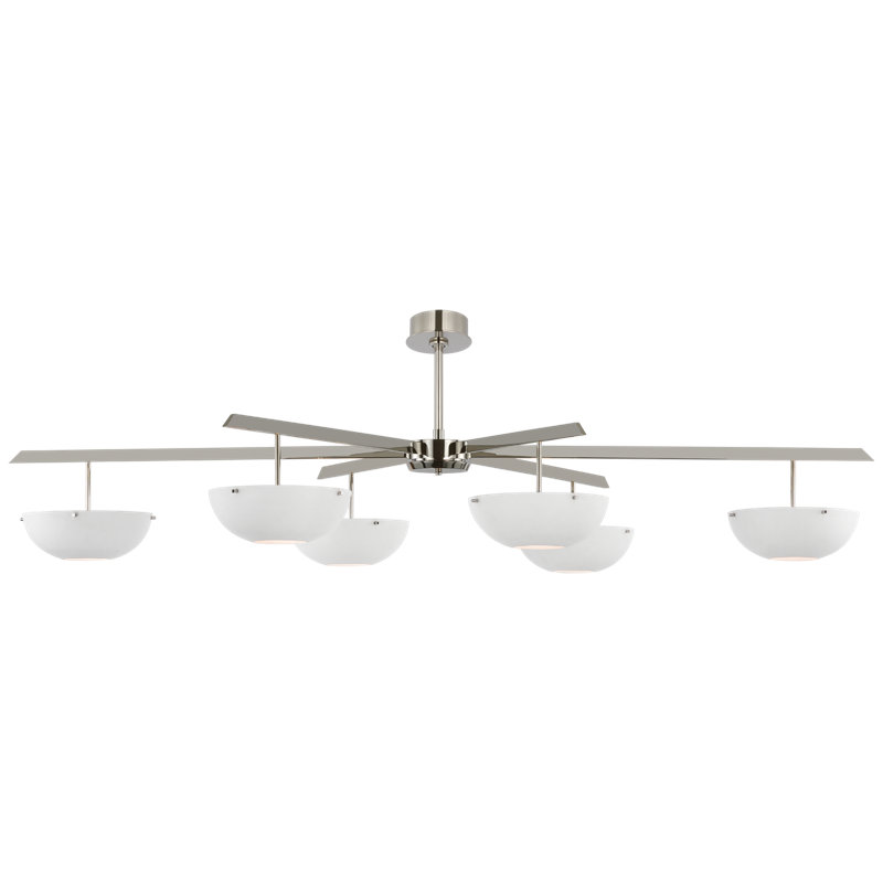 Valencia 6 - Light LED Chandelier, White, Polished Nickel