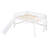 Full Size Low Loft Bed With Ladder And Slide,White-1814704462