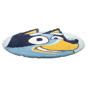 Tapis bleu touffeté de forme Bluey