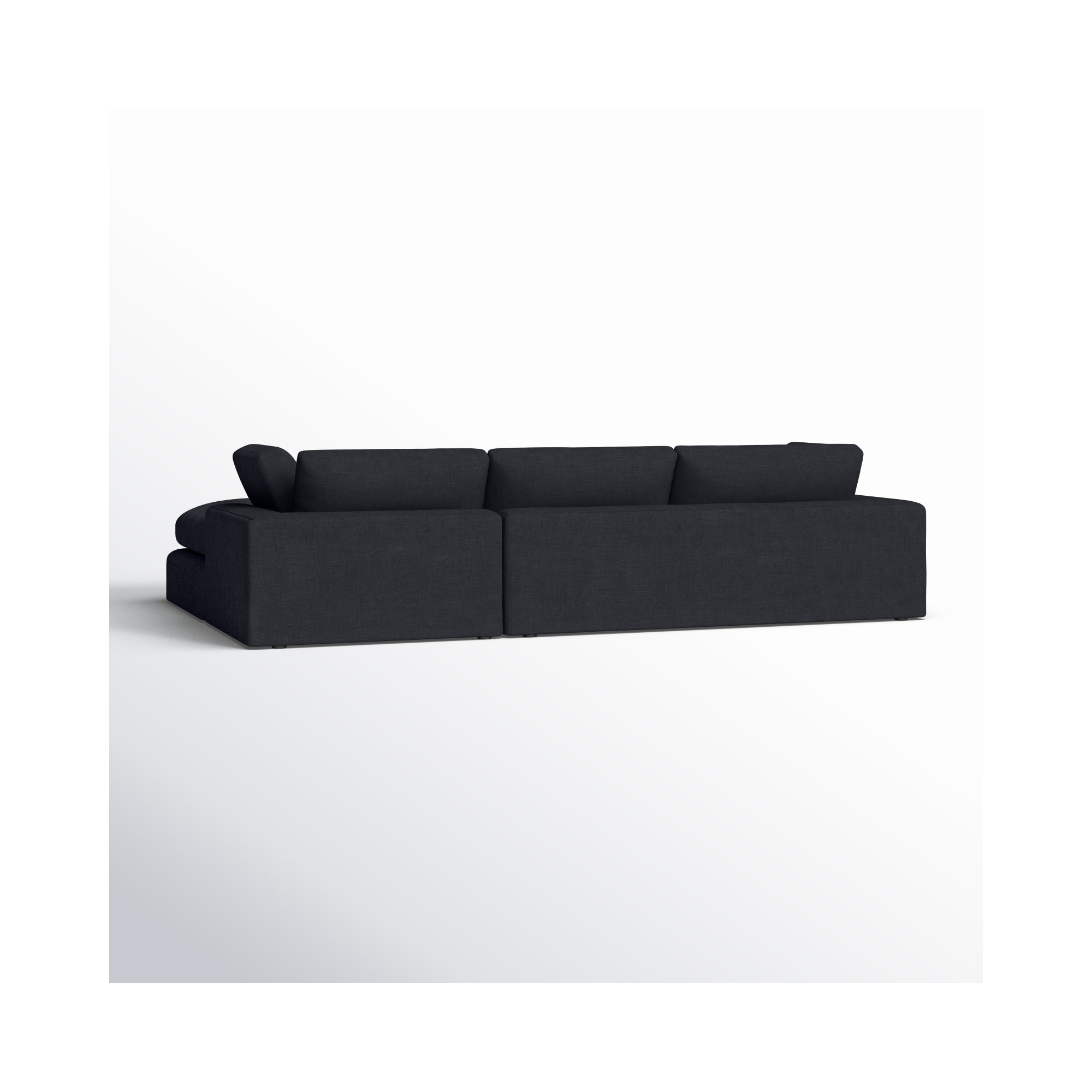 Asher 2 - Piece Upholstered Chaise Sectional, Peyton Dark Slate Gray Pepper Canvas, Right Hand Facing