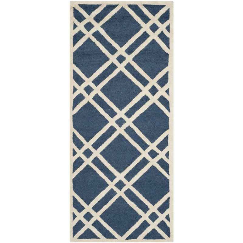 Sanyla Hand Tufted Wool Geometric Rug, Runner 2'6" x 6'