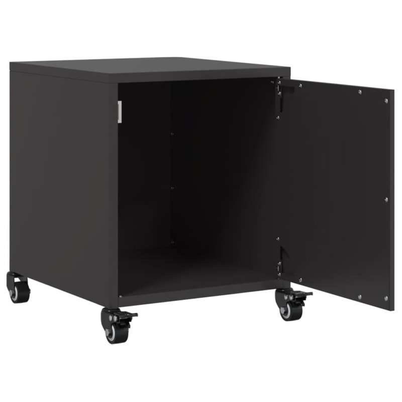 Preslei 36cm W Steel Bedside Table, Black, Set of 2