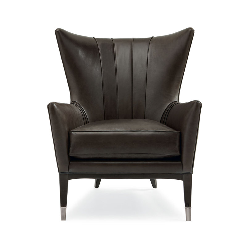 Caracole Upholstery Leather Wingback Chair