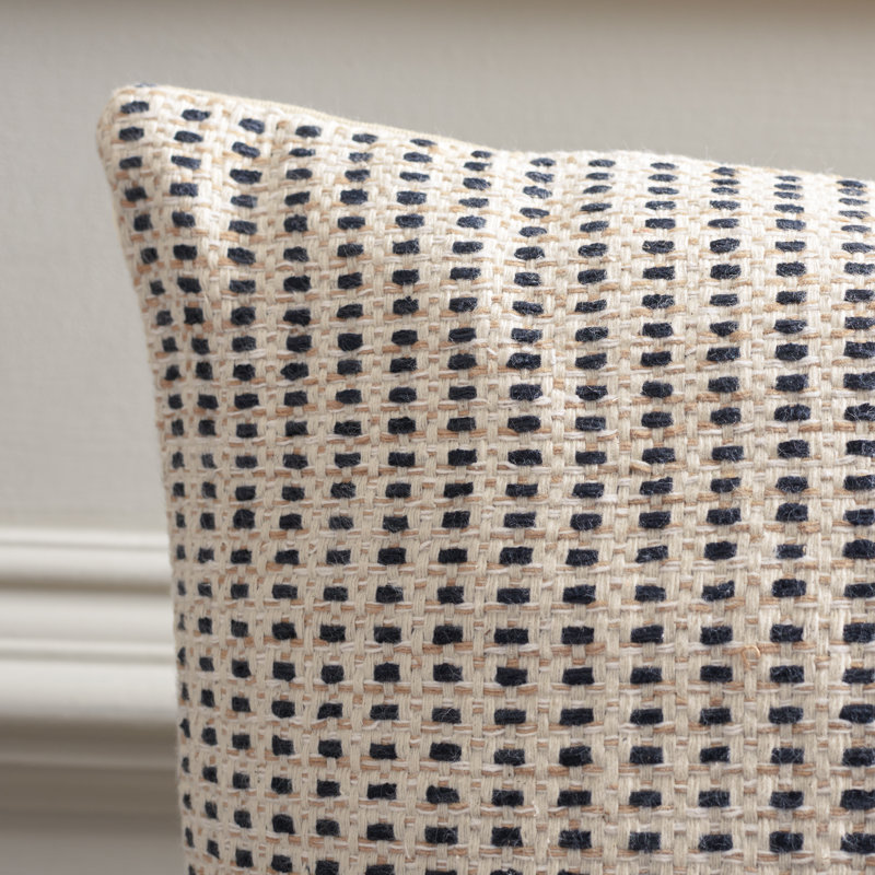 Coussin en coton Marciela, Naturel/noir