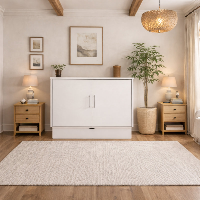 Magnolia Cabinet Bed with Mattress and Power Outlets, Queen