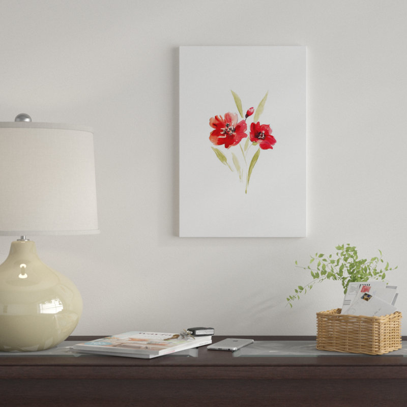 " Poppies " by Melissa Selmin, 26" H x 18" W x 1.5" D, Black Framed Canvas, No Mat