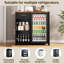 Grande armoire à café avec espace pour réfrigérateur (réfrigérateur non inclus), armoires à boissons alcoolisées avec tiroir et rangement, buffet pour la maison, design moderne cannelé, L 39,3 po
