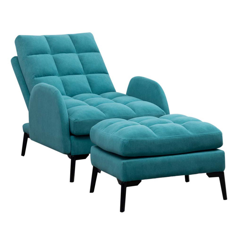 Affric 60cm Wide Velvet Wing Chair Recliner, Green
