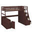 Lit mezzanine simple avec 7 tiroirs, 2 tablettes à niveaux et bureau d'étude dédié