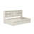 Twin Size Bed Frame With Side Bookshelves, Two Drawers, And Built-In USB Port For Creamy White Color-846421394