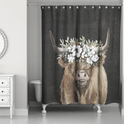 Rideau de douche Highland Cow Portrait