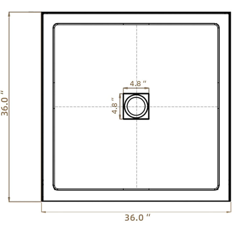 36" W x 36" D Single Threshold Shower Base