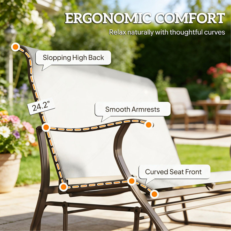 Banc oscillant d'extérieur, fauteuil pour 2 personnes