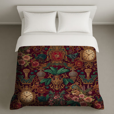 Ornate Floral Clocks Duvet Covers