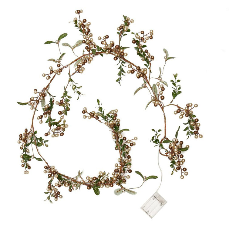 160cm Lighted Faux Mistletoe Garland with Lights