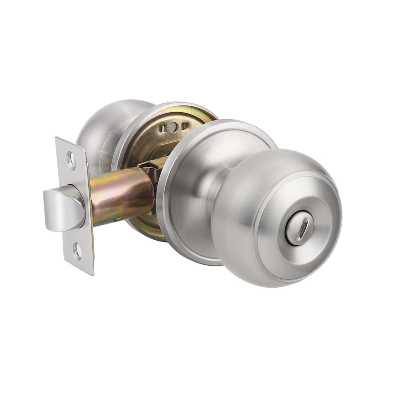 Privacy Door Knobs with Round Rosette, Brushed Nickel, Passage (Hall & Closet)