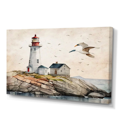Phare près de l'océan II - phare côtier, art mural large