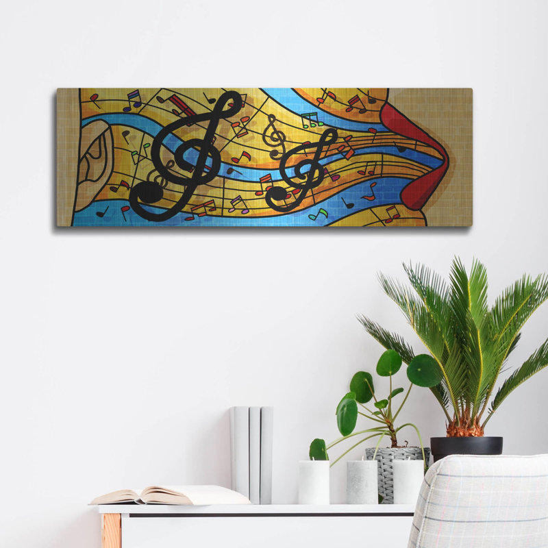 «Jazzy Ways» par Luxe Portfolio, art mural en métal, H 12 po x l 36 po