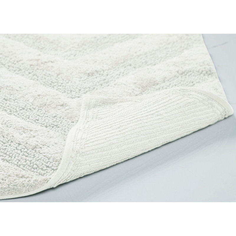 Hugo Premium 100% Cotton 4 Piece Bath Rug Sets with Non-Slip Backing, Machine Washable, Luxurious Chervon Pattern Super Absorbent & Tufted Weave Bath Mat for Bathroom, Shower, and Tub