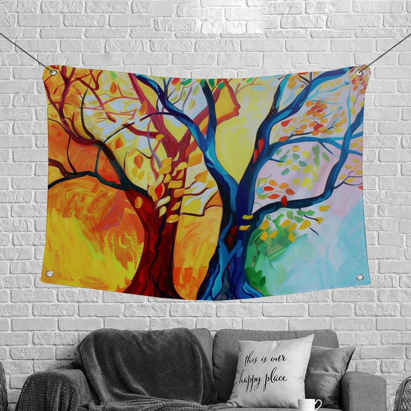 Microfiber Fabric Tapestry, 88" H x 104" W