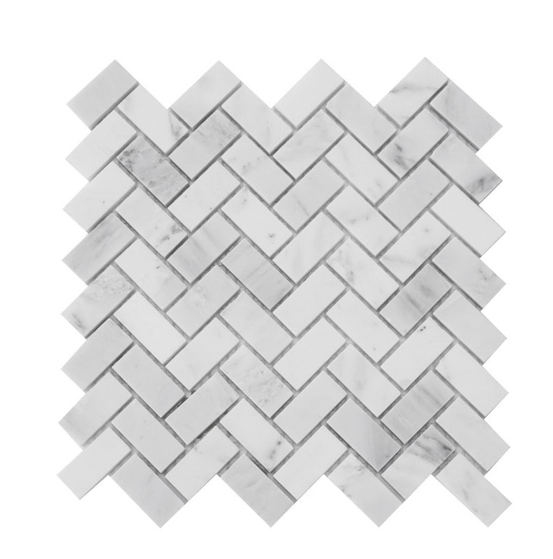 1" x 2" Marble Mosaic Tile in Carrara White