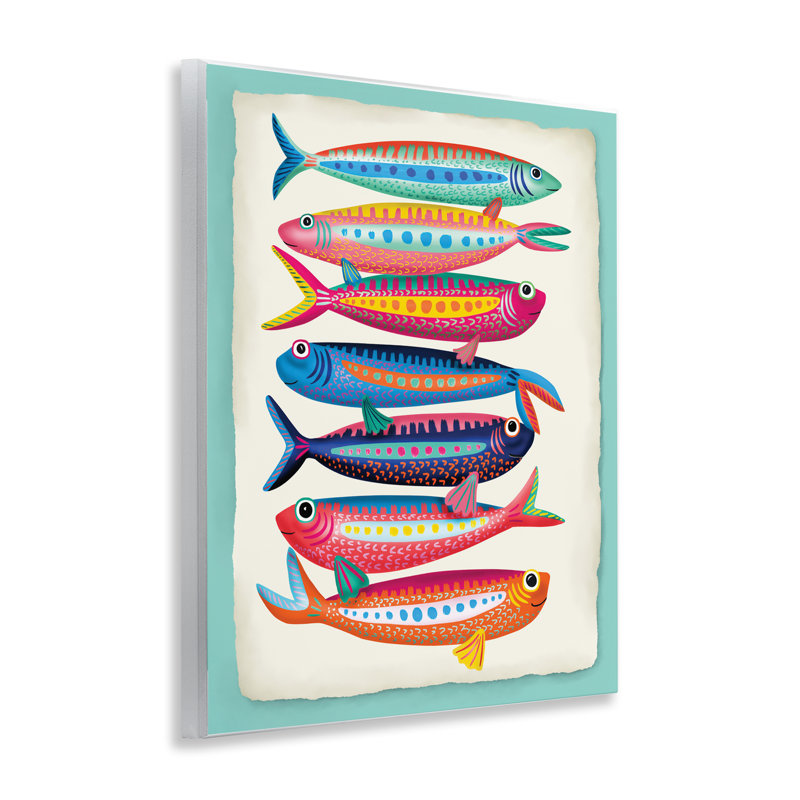  Art mural de sardines multicolores par Darlene Seale