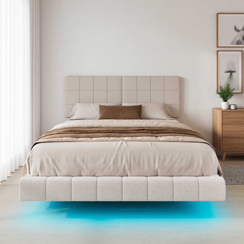 Lit flottant avec lumière Boucle, Très grand lit