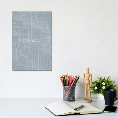 Chicago City Map - Wrapped Canvas Print