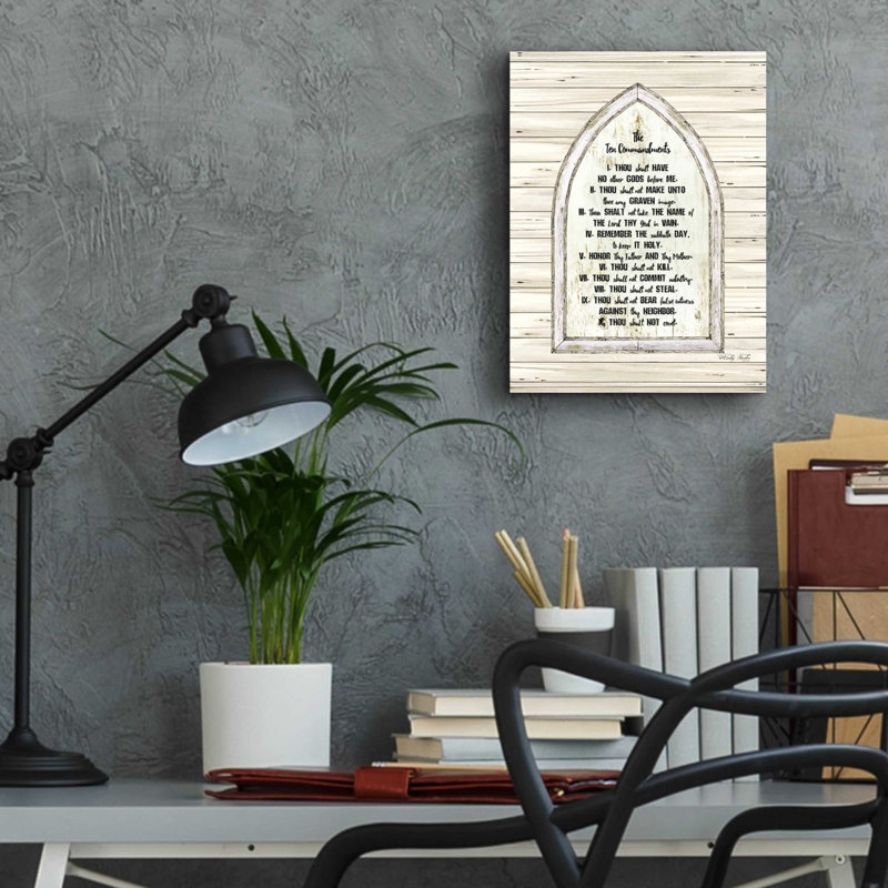 «Ten Commandments» par Cindy Jacobs, art mural en verre acrylique, H 16 po x l 12 po x P 0,13 po