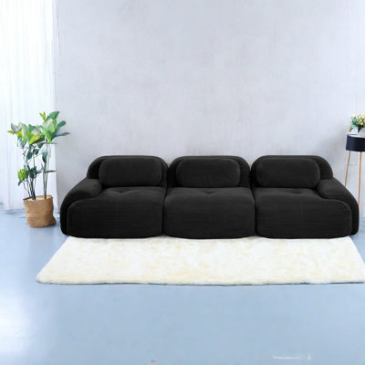 Canapés 3 places en velours côtelé de qualité supérieure, conception modulaire et mobilier de salon moderne