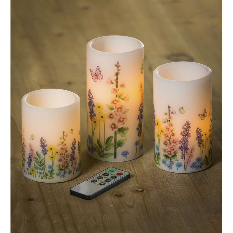 3 Piece Unscented Pillar Candle Set