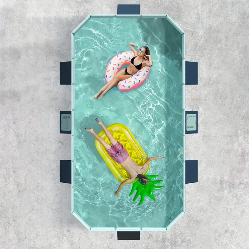 Piscine pliante gonflable en PVC, 6 pi 11 po x 4 pi 6 po x 19,69 po