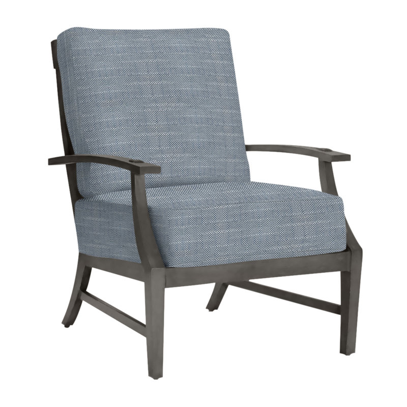 Croquet Aluminum Lounge Chair - Slate Gray, Slate Gray, Rollo Chambray InsideOut® Linen, Welt