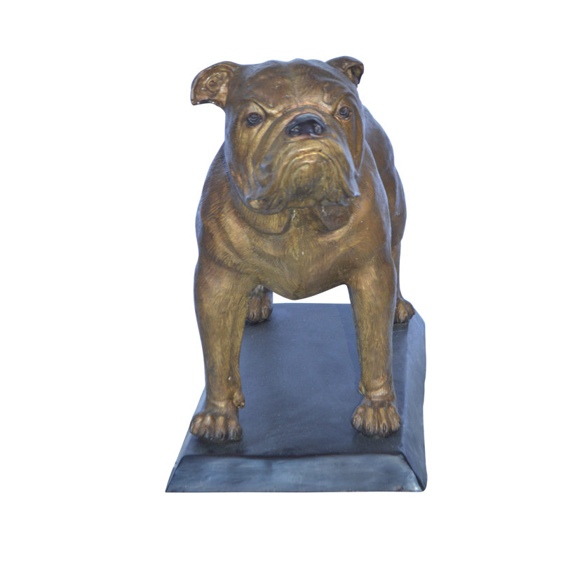 Statue de bouledogue en bronze Norgard montée sur une base - Taille: L 32 po x l 10 po x H 21 po.