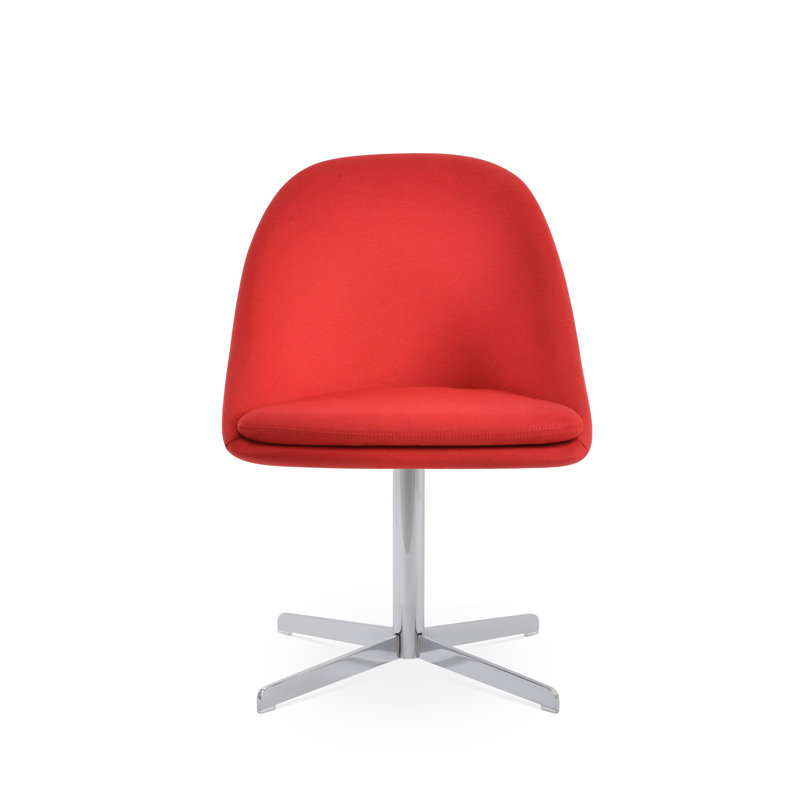 Avanos 4 Star Swivel Side Chair, Era Red, Chrome