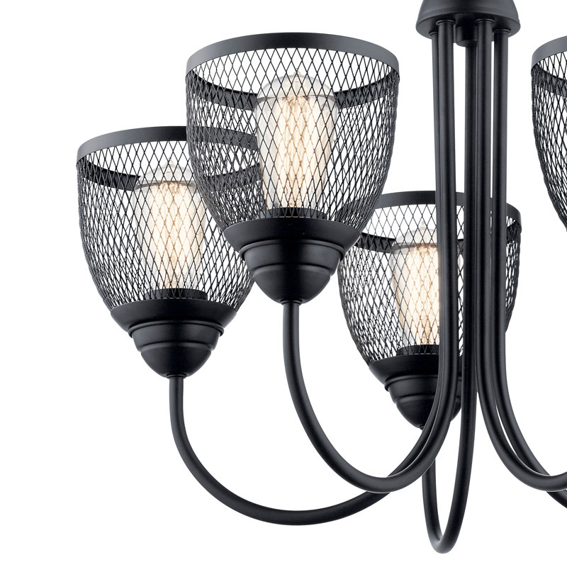Lustre classique à 5 lumières Voclain, Noir