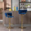 Ensemble de 2 tabourets de bar avec repose-pieds chromé et base pivotante réglable en velours-1235971634