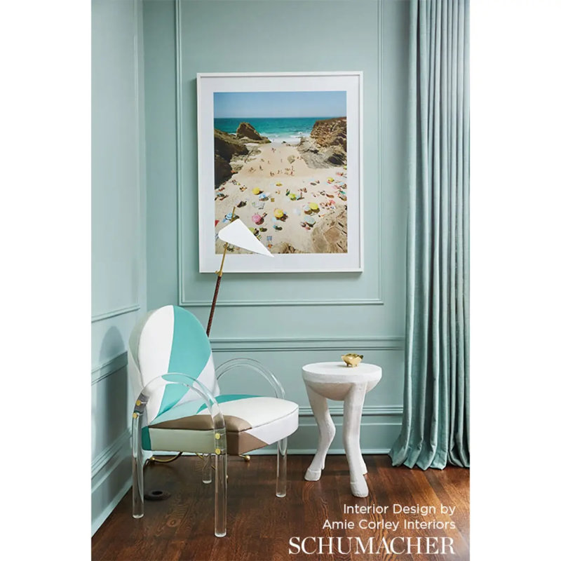 Tissu en soie Schumacher x Miles Redd, Céladon