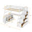 Lit mezzanine avec 7 tiroirs, 2 tablettes et un bureau-888771802