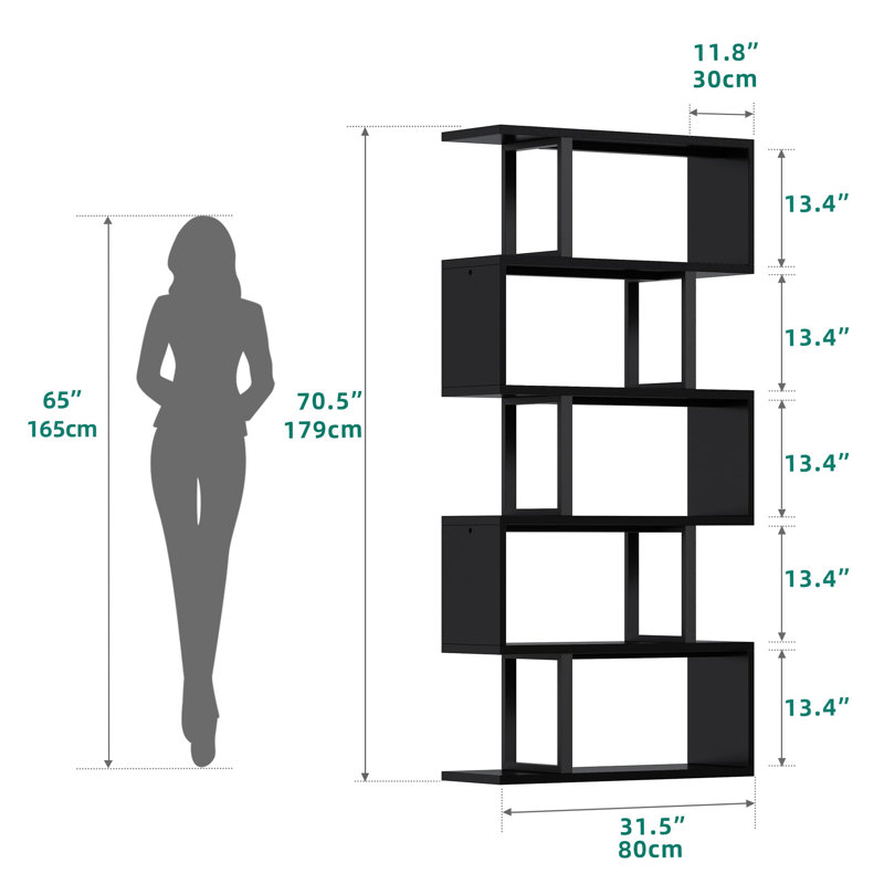 Aniya 69'' Steel Geometric Bookcase | Stylish Storage