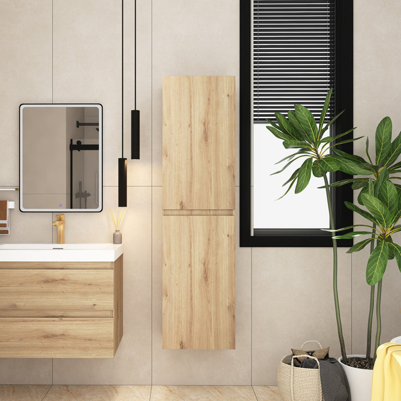 Neshawn Bathroom Cabinet, Oak