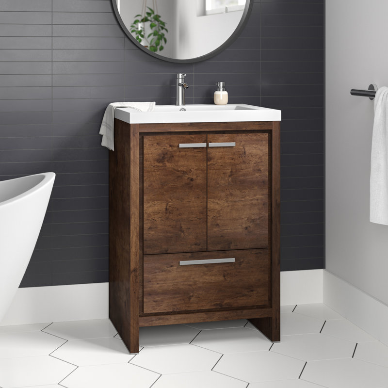 Ensemble de meuble-lavabo simple autoportant 24 po Hridhaan