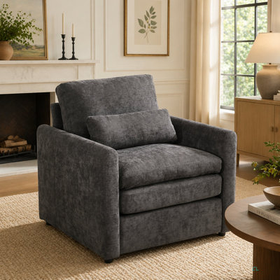 Fauteuil rembourré 31,9 "surdimensionné et confortable