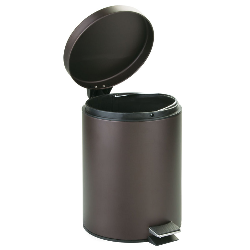Bronze Stainless Steel Pedal Trash Can with Removable Bucket