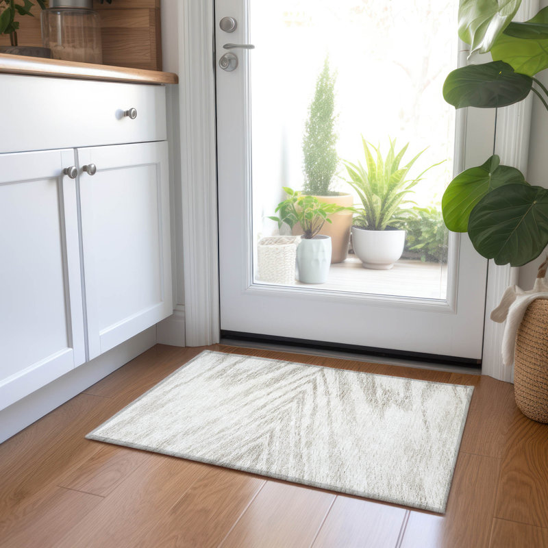  Machine Washable Indoor/Outdoor Chantille ACN876 Black Rug, Rectangle 1'8" x 2'6"