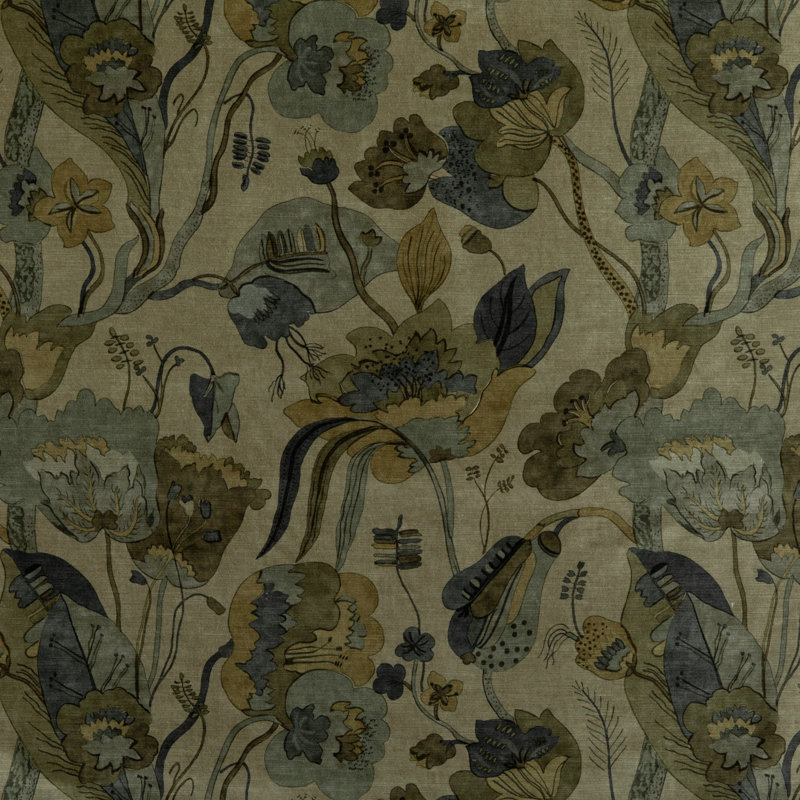 Signature Velvets California Fabric, Denim Mole