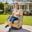 Ensemble de conversation modulaire d'extérieur en osier 7 places avec accoudoirs rembourrés, table de feu et tables d'appoint de rangement pour le patio-1523732040