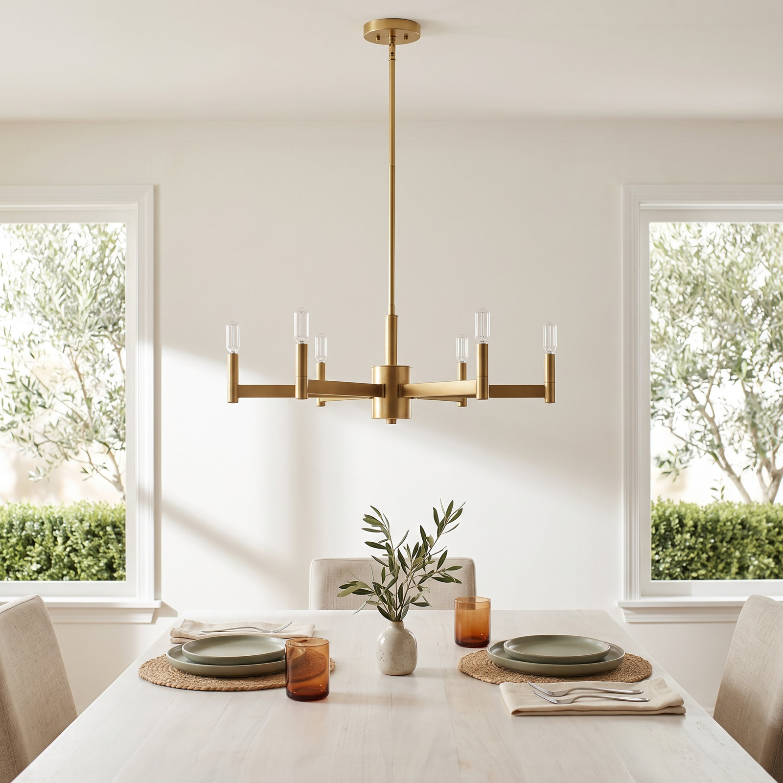 Tuscany Chandelier, 9.25'' H X 35.5'' W X 35.5'' D, Natural Brass