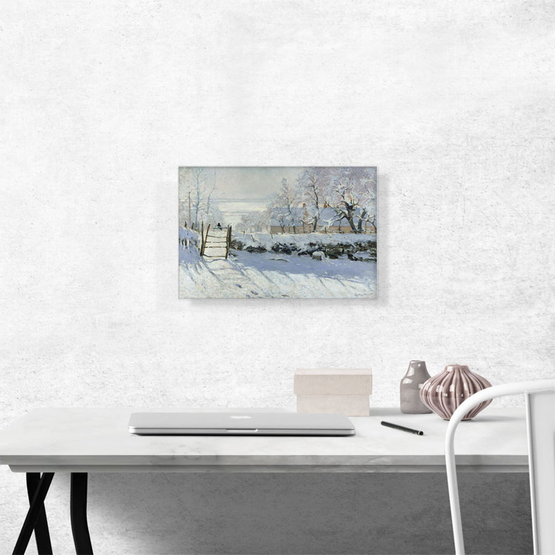 «The Magpie La Pie» par Claude Monet, reproduction d'art sur toile tendue, H 12 po x l 18 po x 1,5 po